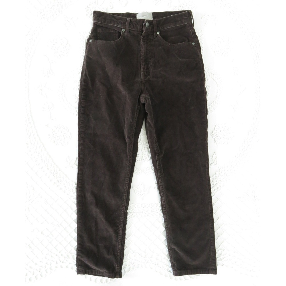Everlane Baby Cord Cheeky Crop Pants 27 Brown Corduroy High Rise Straight Leg